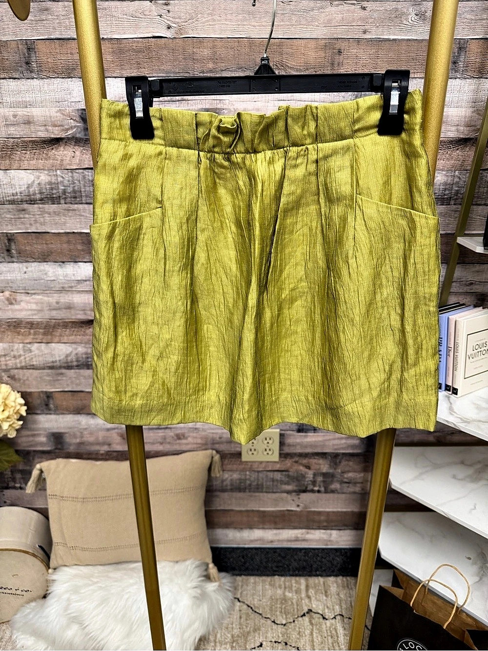 J.Crew Chartreuse Linen Mini Skirt 0
